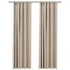 vidaXL Linen-Look Blackout Curtains with Hooks 2 pcs Beige 140x245 cm