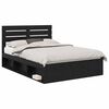 vidaXL Bed Frame with Headboard Black 140 x 190 cm Solid Pine Wood
