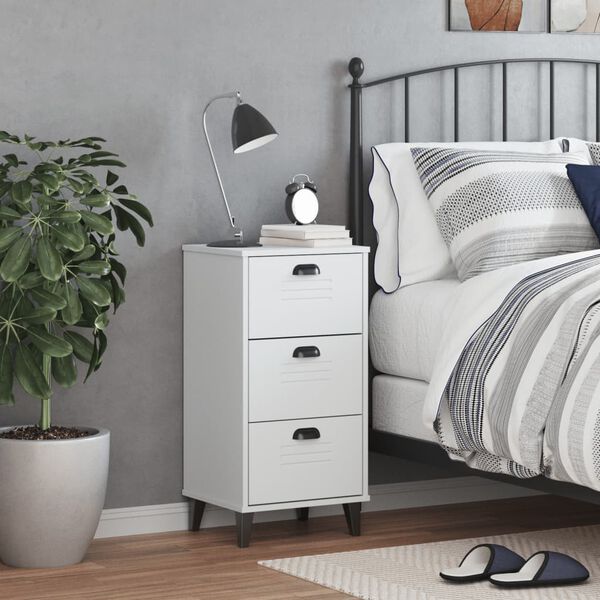 vidaXL Bedside Cabinet VIKEN White Engineered Wood