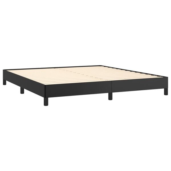 vidaXL Bed Frame without Mattress Black Super King Faux Leather