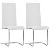 vidaXL Cantilever Dining Chairs 2 pcs White Faux Leather