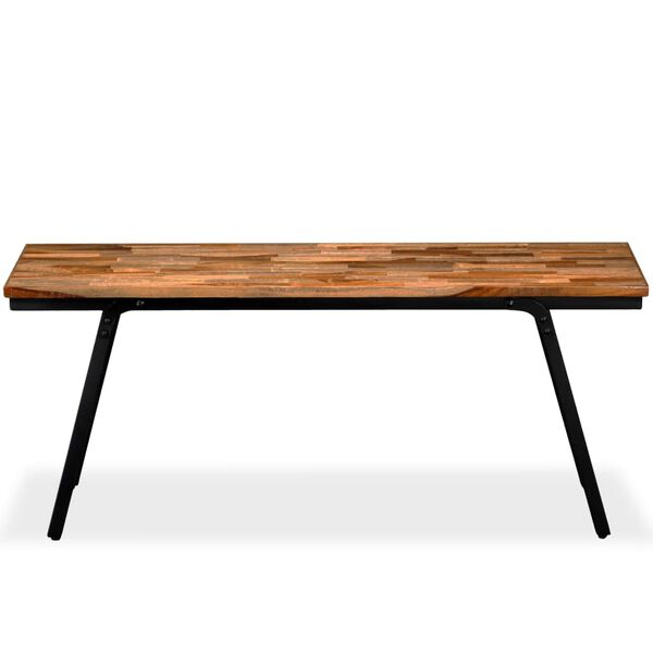 vidaXL Bench Reclaimed Teak and Steel 110x35x45 cm