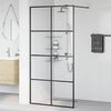 vidaXL Walk-in Shower Wall with Clear ESG Glass 100x195 cm Black