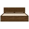vidaXL Bed Frame with Headboard and LED Brown Oak 150x200 cm King Size