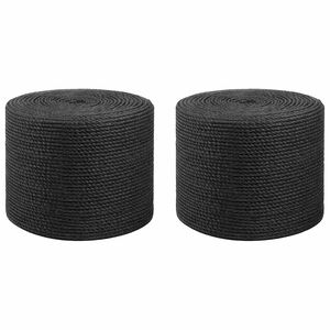 vidaXL Jute Twine 2 pcs 20 mm 100 m Black 100% Tossa jute