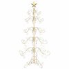vidaXL Metal Christmas Tree with Stand Gold 150 cm Powder-coated steel