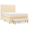 vidaXL Box Spring Bed with Mattress Cream 140x200 cm Fabric