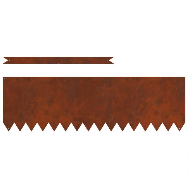 vidaXL Lawn Edging 30 pcs Brown 100 x 0.05 x 30 cm Weathering Steel