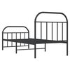 vidaXL Metal Bed Frame without Mattress with Footboard Black 90x190cm