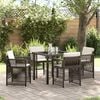 vidaXL Garden Dining Set 5 pcs Brown Powder-Coated Steel