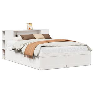 vidaXL Bed Frame without Mattress White 120x190 cm Small Double Solid Wood Pine