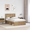 vidaXL Bed Frame Artisian Oak 120 x 200 cm Solid Pine Wood