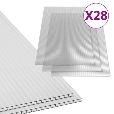 vidaXL Polycarbonate Sheets 28 pcs 4 mm 121x60 cm