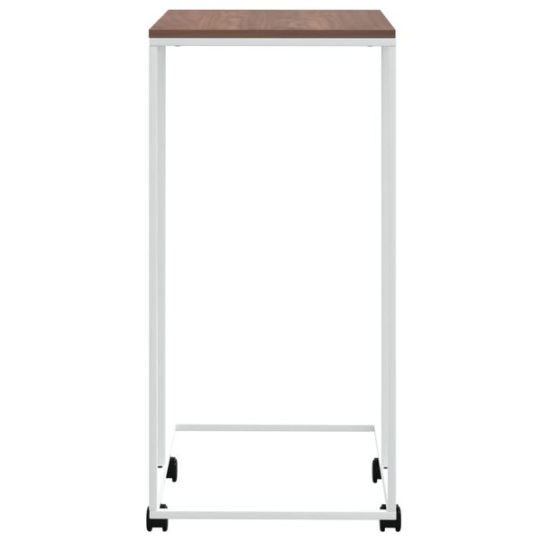 vidaXL Side Table with Wheels White 40x30x63.5 cm Engineered Wood