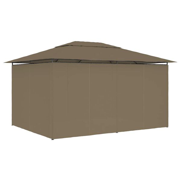 vidaXL Garden Marquee with Curtains 4x3 m Taupe 180 g/m&sup2;