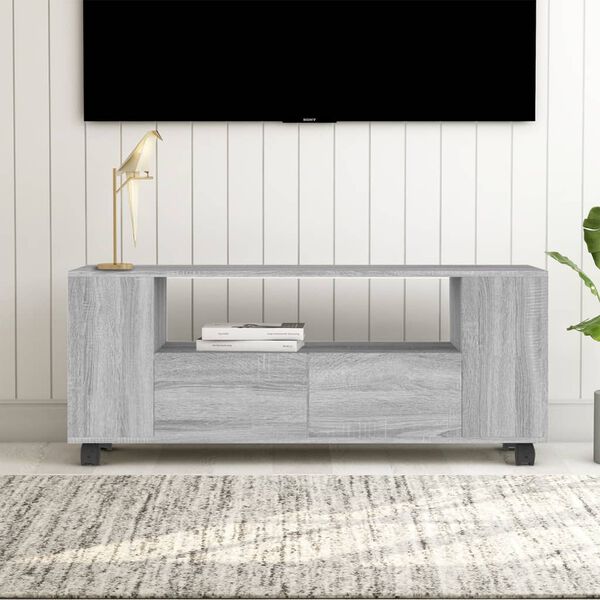 vidaXL TV Cabinet Grey Sonoma 120x35x48 cm Engineered Wood