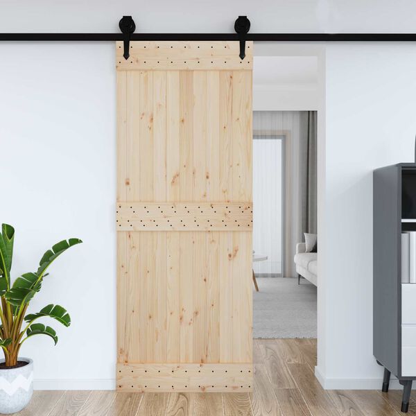 vidaXL Door NARVIK Natural 90 x 210 cm Solid Pine Wood