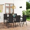 vidaXL 7 Piece Garden Dining Set Black