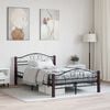 vidaXL Bed Frame without Mattress Black Metal 120x200 cm