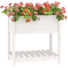 vidaXL Planter with Shelf White 82.5x54x81 cm Solid Wood Pine