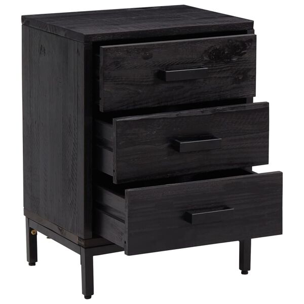 vidaXL Bedside Cabinets 2 pcs Black 40x30x55 cm Solid Wood Pine
