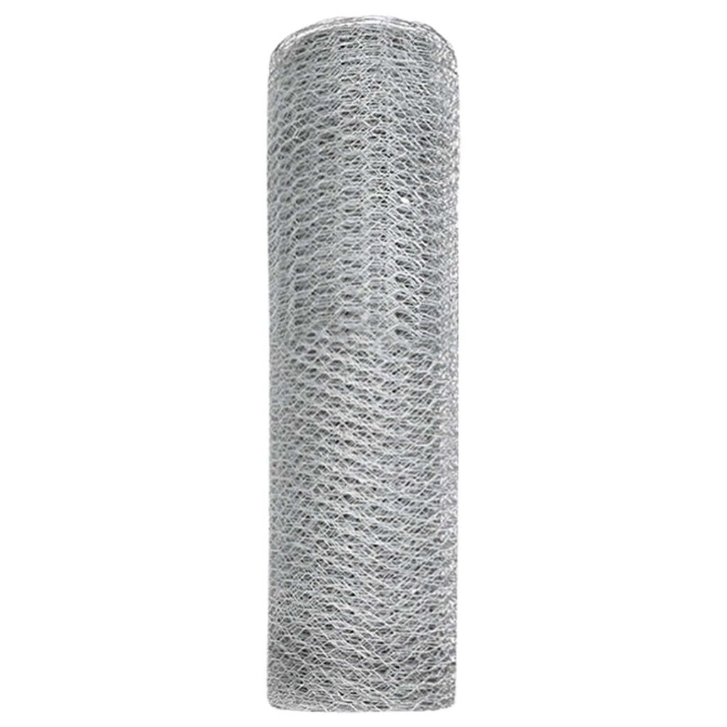 vidaXL Hexagon Fence Silver Silver 0.8 x 10 m Galvanised steel
