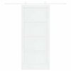 vidaXL Sliding Door White 93 x 211 cm Solid Pine Wood and Plywood