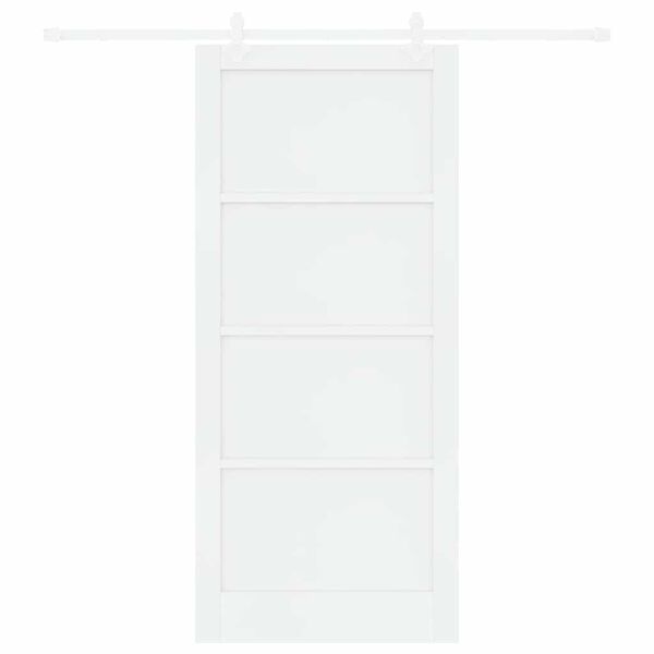 vidaXL Sliding Door White 93 x 211 cm Solid Pine Wood and Plywood