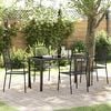 vidaXL Garden Dining Set 5 pcs Black Powder-Coated Steel