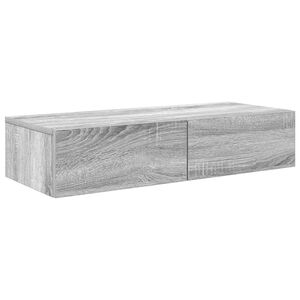 vidaXL Wall Shelf with Drawers Grey Sonoma 80x33x17 cm Engineered Wood
