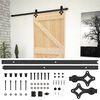 vidaXL Sliding Door 90 x 210 cm Solid Pine Wood Natural and Black