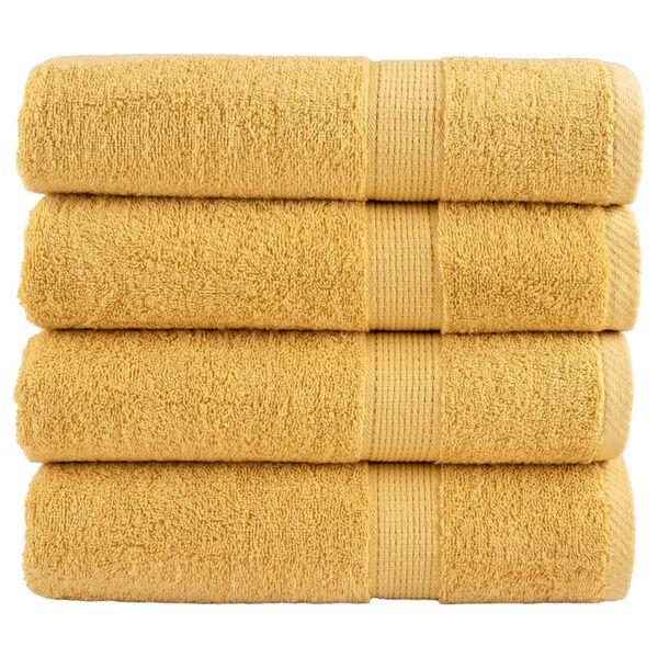 vidaXL Premium Hand Towels "SOLUND" 4 pcs Gold 50x100 cm 600 gsm