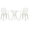 vidaXL 3 Piece Bistro Set Cast Aluminium White