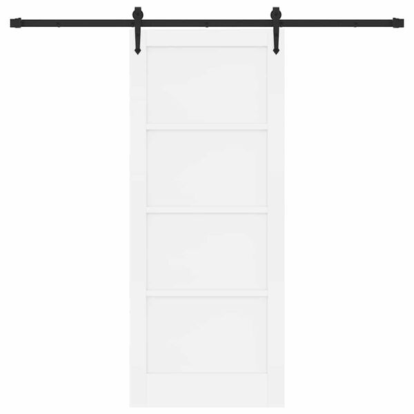 vidaXL Sliding Door ORKDAL White 83 x 202 cm Solid Pine Wood