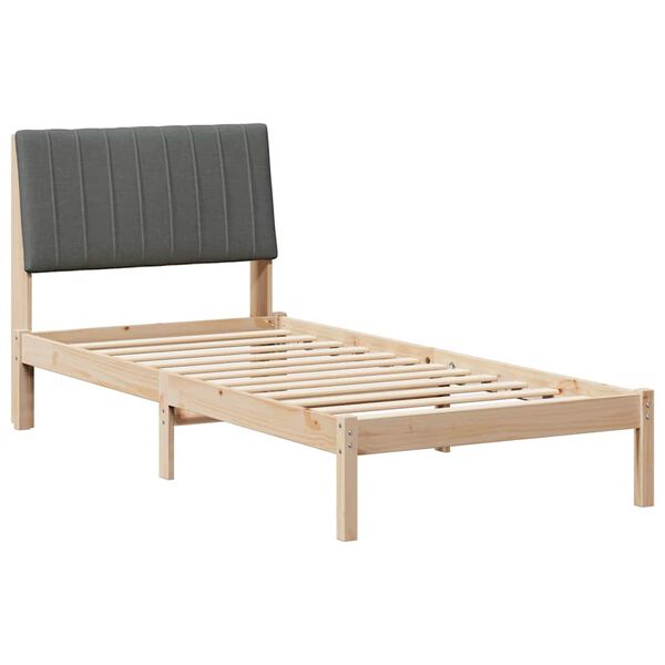 vidaXL Bed Frame with Headboard Brown 90 x 190 cm Solid Pine Wood