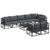 vidaXL Garden Sofa Set with Cushion 9 pcs Black Aluminium