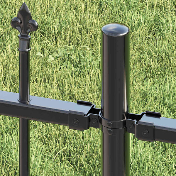 vidaXL Garden Fence Grey 240 x 215 cm Powder-coated steel