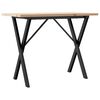 vidaXL Dining Table X-Frame 100x50x75,5 cm Solid Wood Pine and Steel