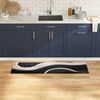 vidaXL Kitchen Rug Black 150 x 45 cm Velvet