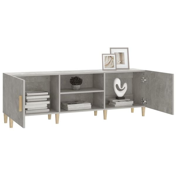 vidaXL TV Cabinet Concrete Grey 150x30x50 cm Engineered Wood