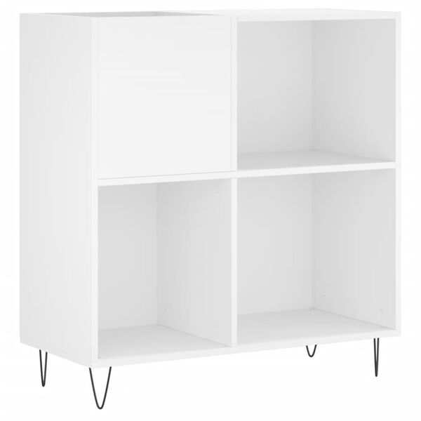 vidaXL Record Cabinet White 84.5x38x89 cm Engineered Wood