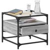 vidaXL Coffee Table with Glass Top Grey Sonoma 50x50x45 cm Steel