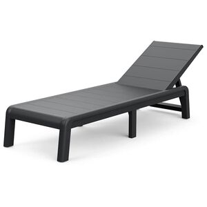 Keter Sunlonger with Cushion Formentera Wooden texture Anthracite