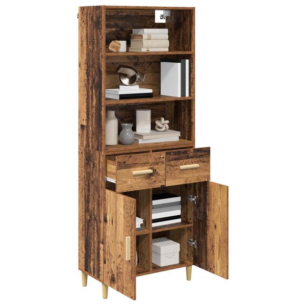 vidaXL Highboard Old Wood 69.5 x 32.5 x 180 cm Engineered Wood