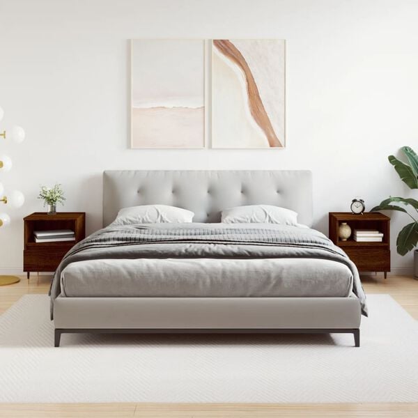 vidaXL Bedside Cabinets 2 pcs Brown Oak 40x35x50 cm Engineered Wood