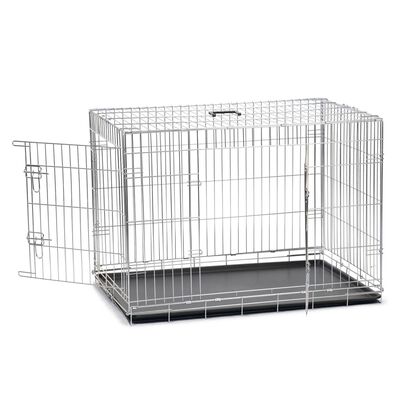 Karlie Dog Crate with 2 Doors 107.5x70.5x76.5 cm Silver