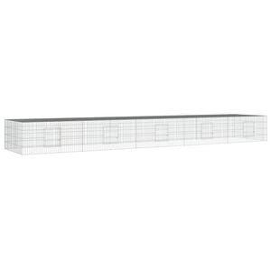 vidaXL 5-Panel Rabbit Cage 541x109x54 cm Galvanised Iron