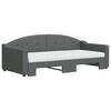vidaXL Daybed with Trundle and Mattresses Dark Grey 90x190 cm Fabric