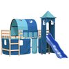 vidaXL Kids' Loft Bed with Tower without Mattress Blue 80x200 cm