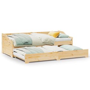 vidaXL Daybed with Trundle without Mattress IRUN 90x200 cm